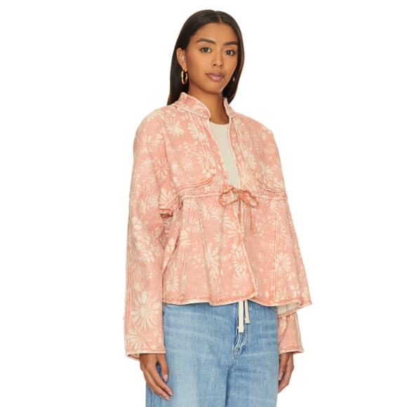 Free People Lua Bed Swing Jacket Apricot Combo Size XL - Picture 3 of 14